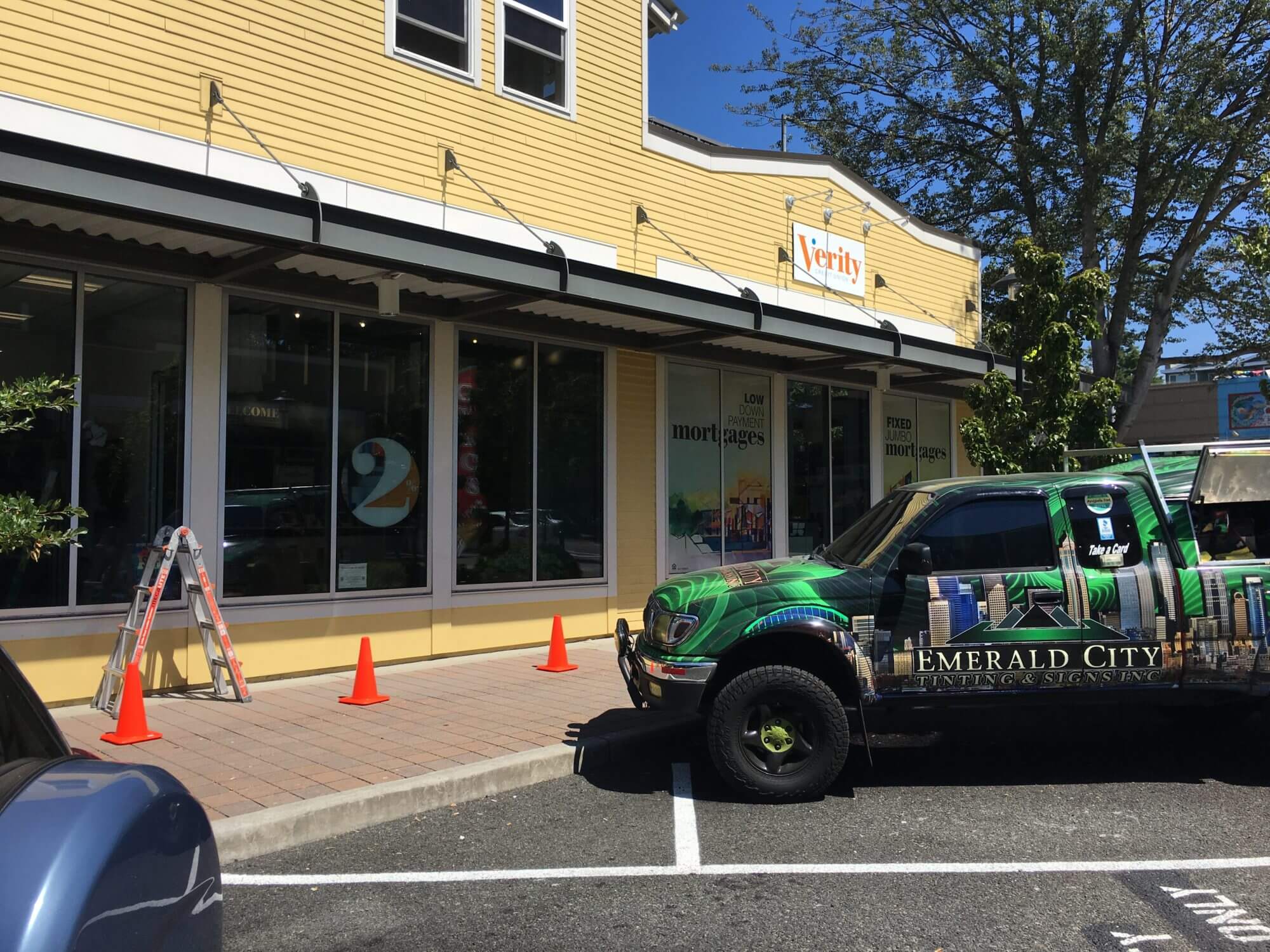 Verity Credit Union Green Wood Seattle Glass Protected