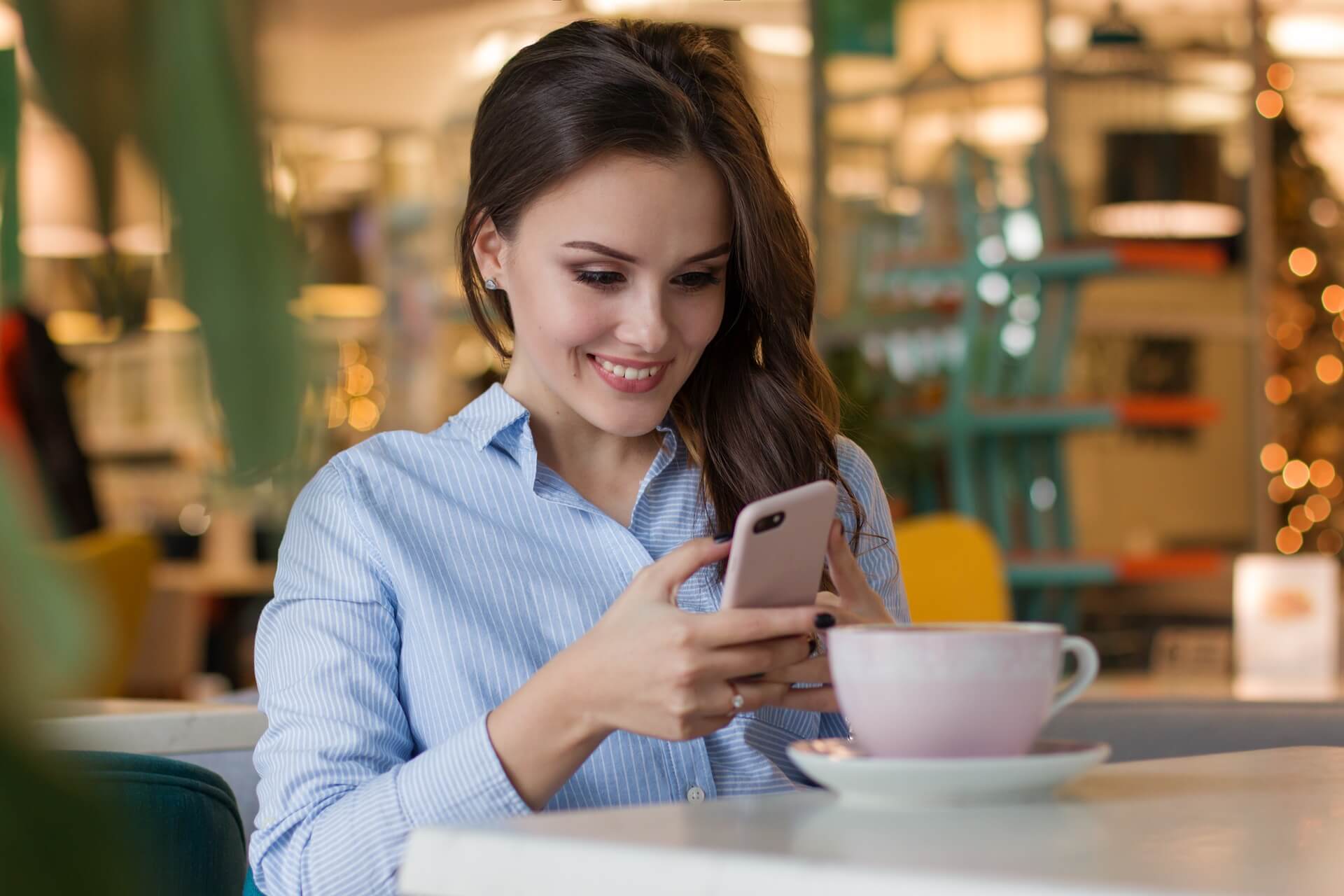 Woman relaxing on phone